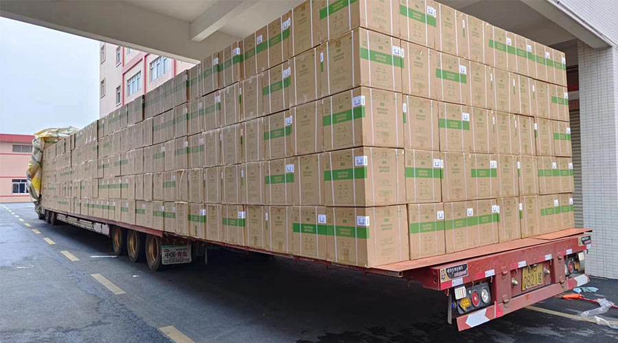 場面壯觀！國內(nèi)某知名品牌客戶2000臺波輪洗衣機高效裝柜完畢