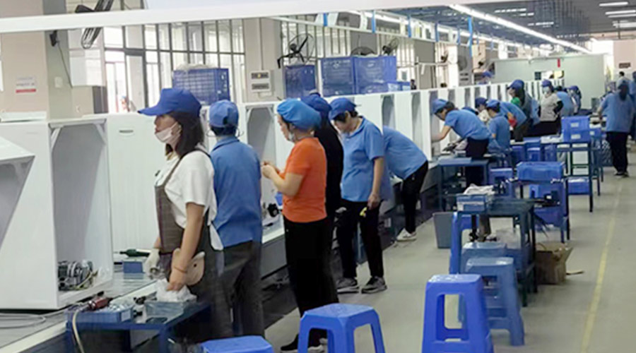 生產(chǎn)實況！金環(huán)電器開展客戶TCL滾筒衣服烘干機生產(chǎn)